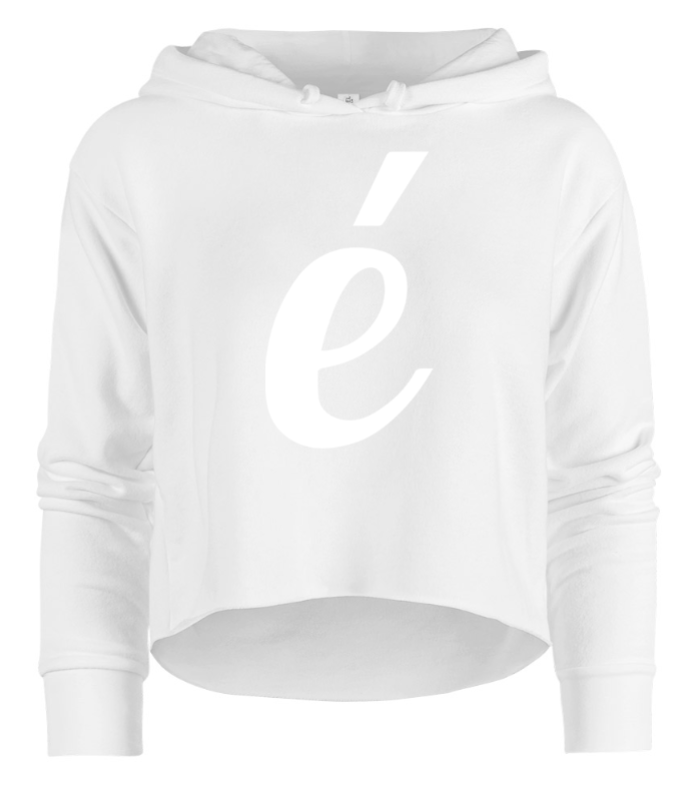 Womens White Label " é " Croptop Hoodies