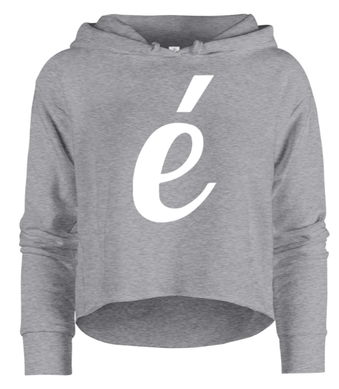 Womens White Label " é " Croptop Hoodies