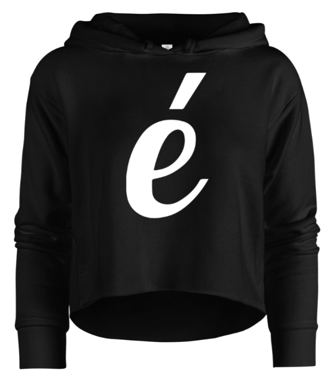 Womens White Label " é " Croptop Hoodies