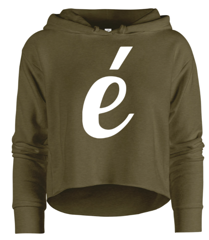 Womens White Label " é " Croptop Hoodies