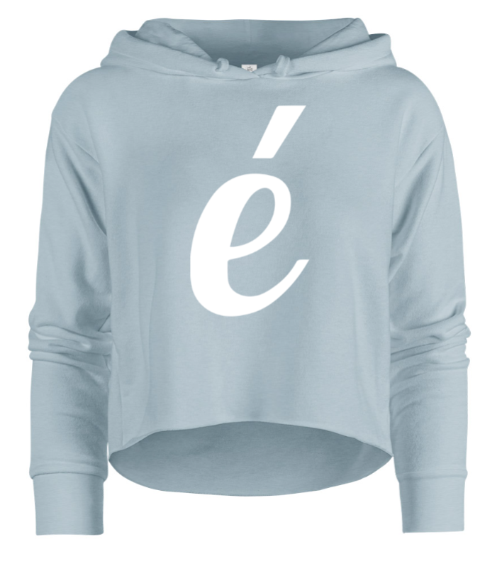 Womens White Label " é " Croptop Hoodies