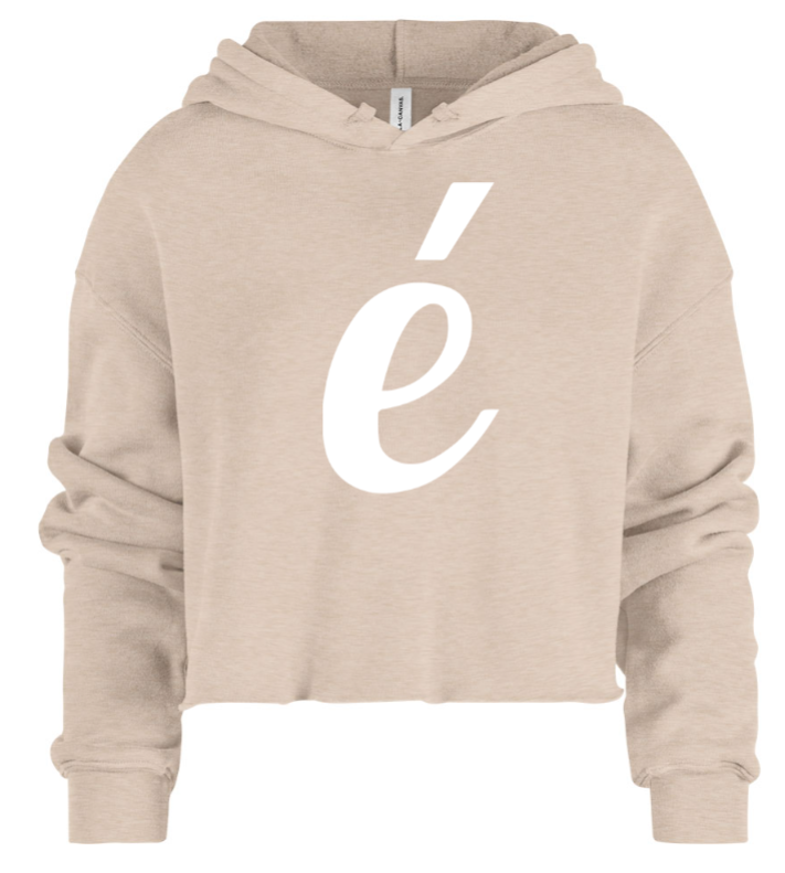 Womens White Label " é " Croptop Hoodies