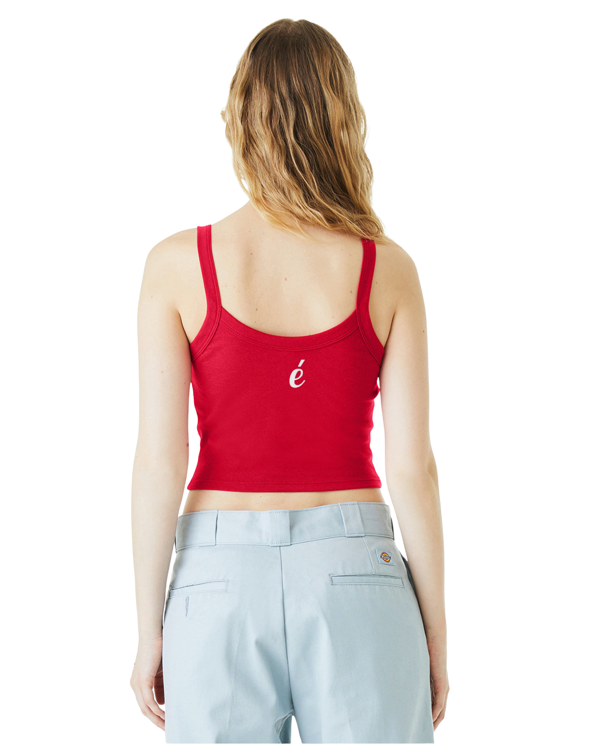 Women's " é " Micro Rib Spaghetti Strap Tank Top